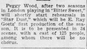 Annonce du spectacle<br>
... qui sera annulé Star Dust