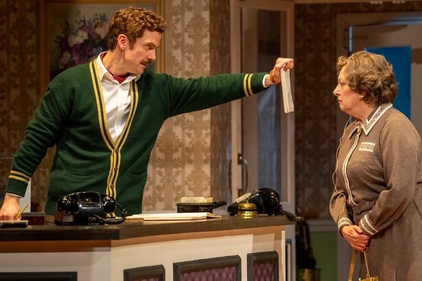 Fawlty-Towers-Adam-Jackson-Smith-Basil-Rachel-Izen-Mrs-Richards.-Photo-Credit-Hugo-Glendinning-2a42ff4