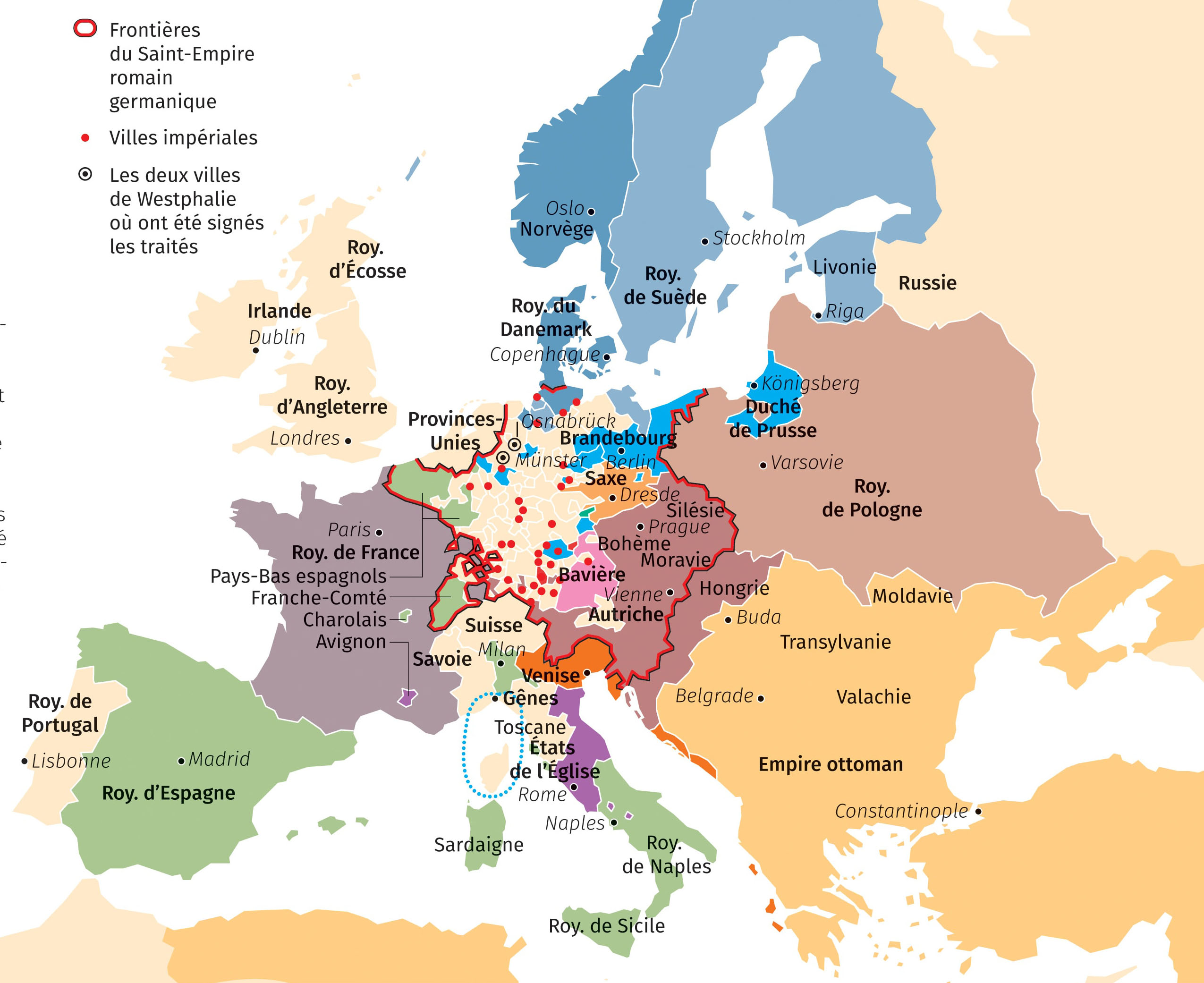 L’Europe après les traités de Westphalie, 1648