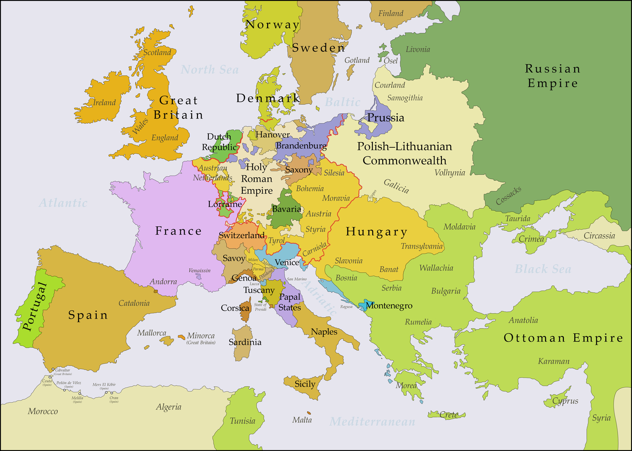 L'Europe en 1740