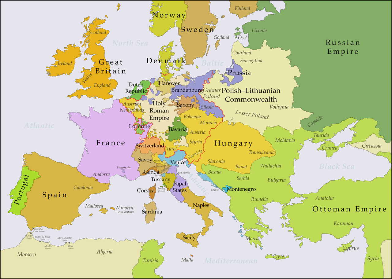 L'Europe en 1748