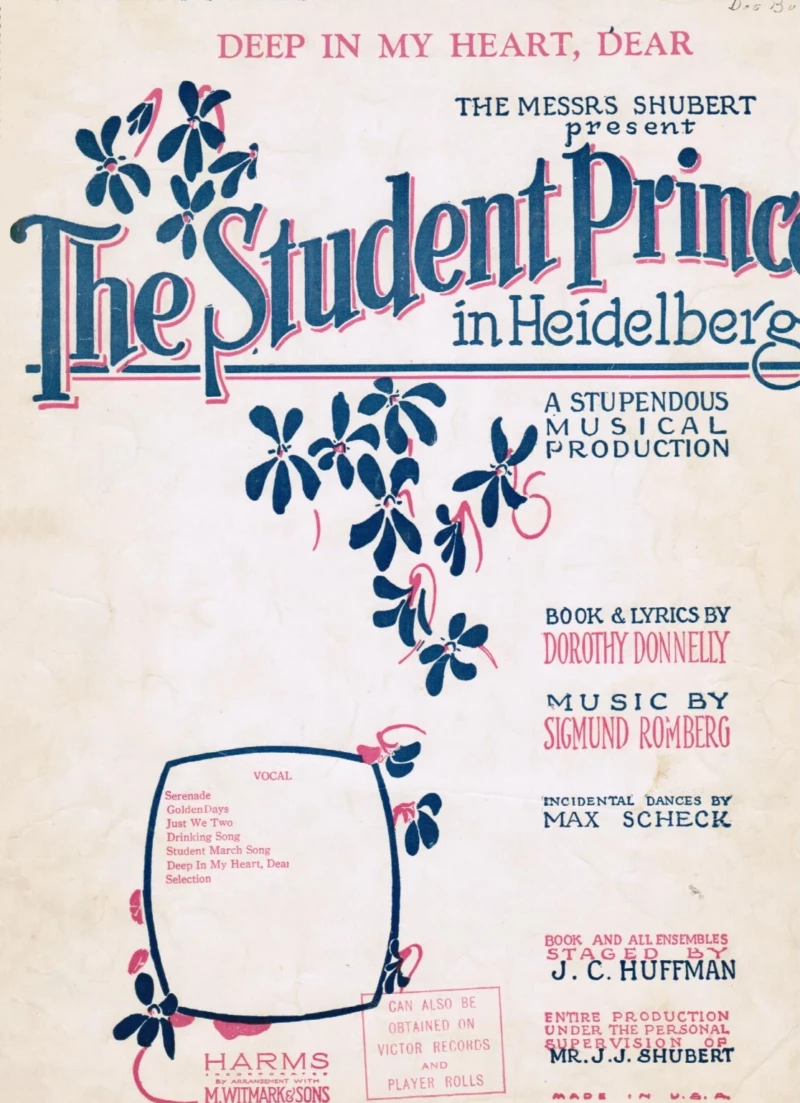 Partitions de la version orignale de «The Student Prince» «The Student Prince»